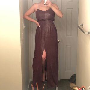 Long Maxi Red with metallic sprinkles -